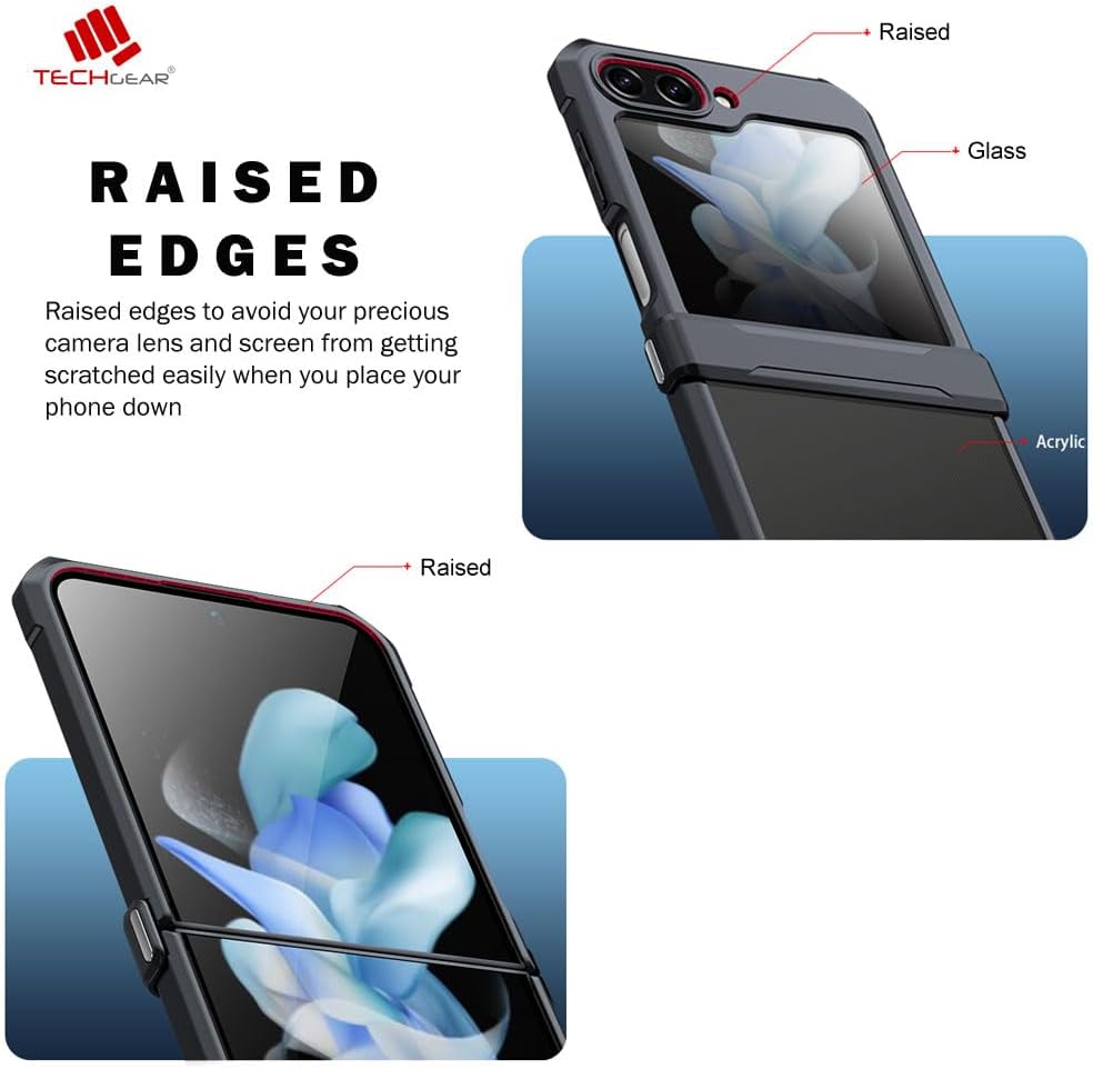 Samsung Galaxy Z Flip 5 Screen Protector & Hinge Case, Premium Fusion Tough Rugged [Hinge Protection Cover] [Screen Protector] Slim Heavy Duty Case