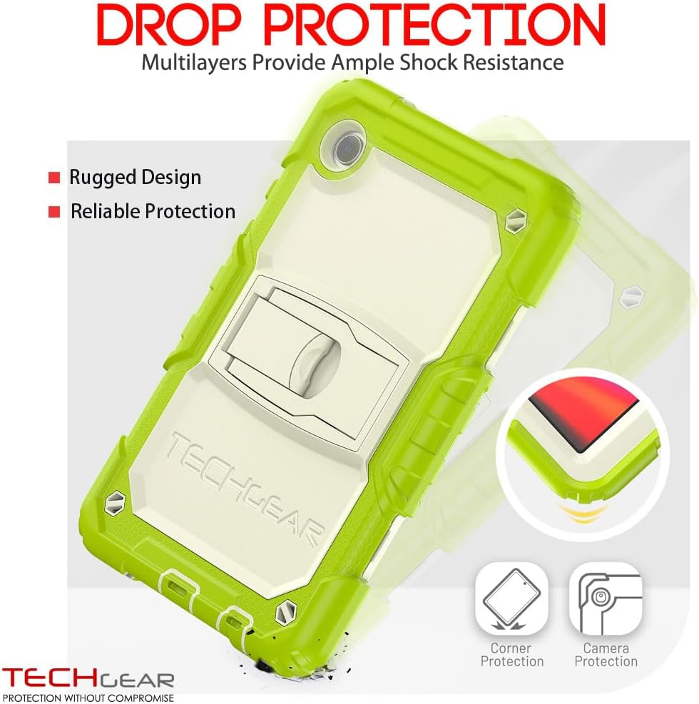 [ArmourSHIELD Case] Full Body Tough Rugged Case with Folding Stand & Screen Protector For Samsung Galaxy Tab A9 8.7" (SM-X110 / SM-X115)