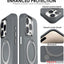 Premium Liquid Silicone Shockproof Anti-Scratch Magnetic Kickstand Case, Soft Microfibre Lining, Compatible with MagSafe Case for iPhone 15 Pro 6.1"