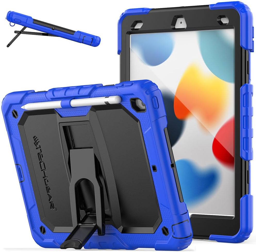 [ArmourSHIELD Case] Full Body Tough Rugged Case with Folding Stand & Screen Protector For Apple iPad 10.2" 2021/2020/2019 [9th/8th/7th Generation]
