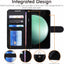 [Leather Wallet Case] Protective Cover with Cash & Card Holder, Stand and Wrist Strap For Samsung Galaxy S23 FE 5G