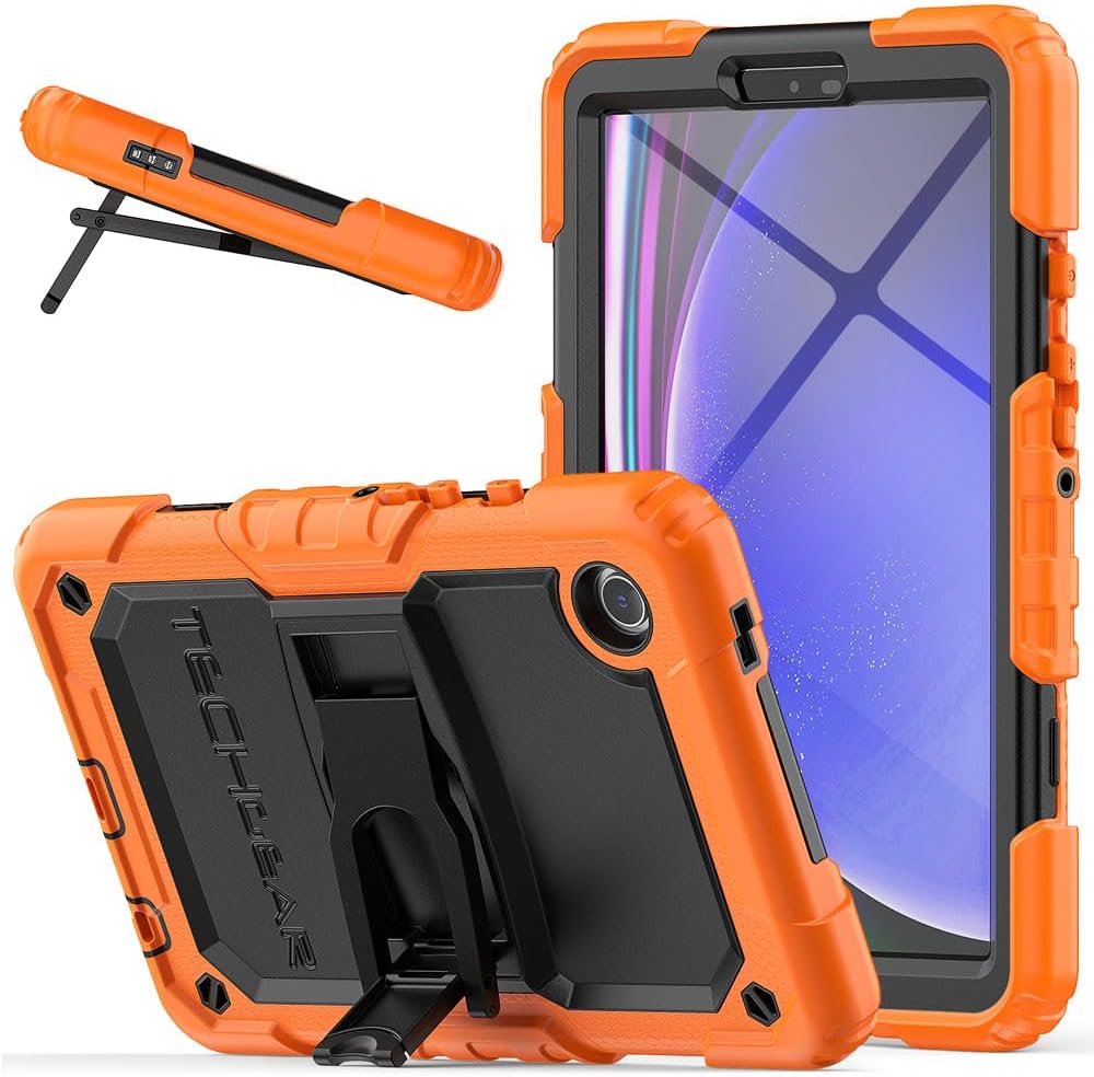 [ArmourSHIELD Case] Full Body Tough Rugged Case with Folding Stand & Screen Protector For Samsung Galaxy Tab A9 8.7" (SM-X110 / SM-X115)
