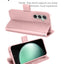 [Leather Wallet Case] Protective Cover with Cash & Card Holder, Stand and Wrist Strap For Samsung Galaxy S23 FE 5G