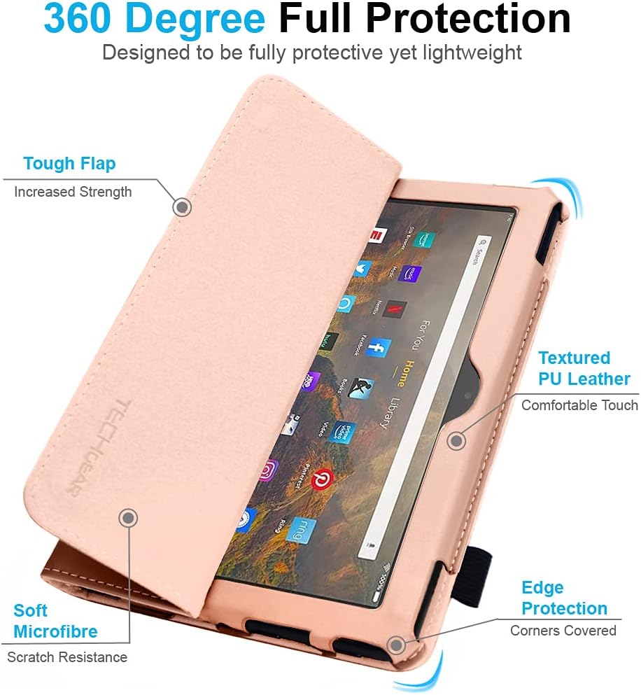 [Folio Case] Smart Cover Stand with Auto Sleep/Wake & Hand Strap for Amazon Fire Max 11" 2023 / 13th Generation