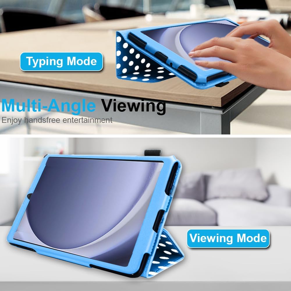[Folio Case] Smart Cover Stand with Auto Sleep/Wake & Hand Strap for Samsung Galaxy Tab A9 Plus 11" (SM-X210 / SM-X215)