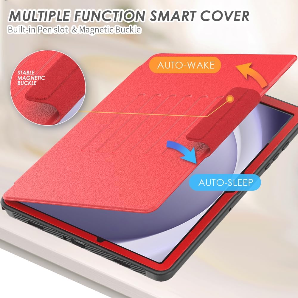 [Enduro Case] Tough Strong Magnetic & Flip Case [Auto Sleep/Wake] Cover with Multi-Angle Stand & Card Slot For Samsung Tab A9 Plus 11" (SM-X210/X215)