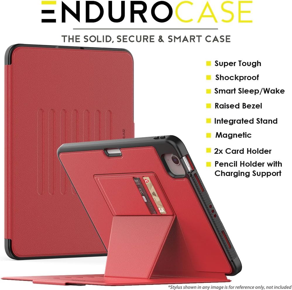 [Enduro Case] Tough Strong Magnetic & Flip Case [Auto Sleep/Wake] Cover with Multi-Angle Stand & Card Slot For Apple iPad Air 10.9", iPad Pro 11"