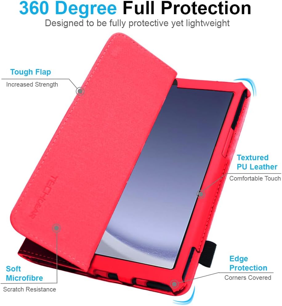 [Folio Case] Smart Cover Stand with Auto Sleep/Wake & Hand Strap for Samsung Galaxy Tab A9 Plus 11" (SM-X210 / SM-X215)