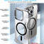 [Mag Fusion] Shockproof, Anti-Scratch, Slim & Light, Gel Bumper & Clear Hard Back Compatible with MagSafe Case Cover for iPhone 15 Pro Max 6.7"