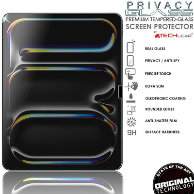 Apple iPad Pro 13" (M4) 2024, 7th Generation Anti Spy, Privacy Tempered Glass Screen Protectors