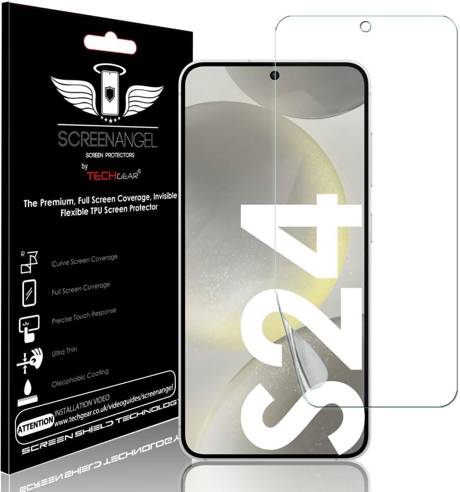 [Screen Angel Edition] Case Friendly Screen Protector [Bubble Free] [FULL Screen Coverage] HD Clear Flexible TPU Film For Samsung Galaxy S24 5G