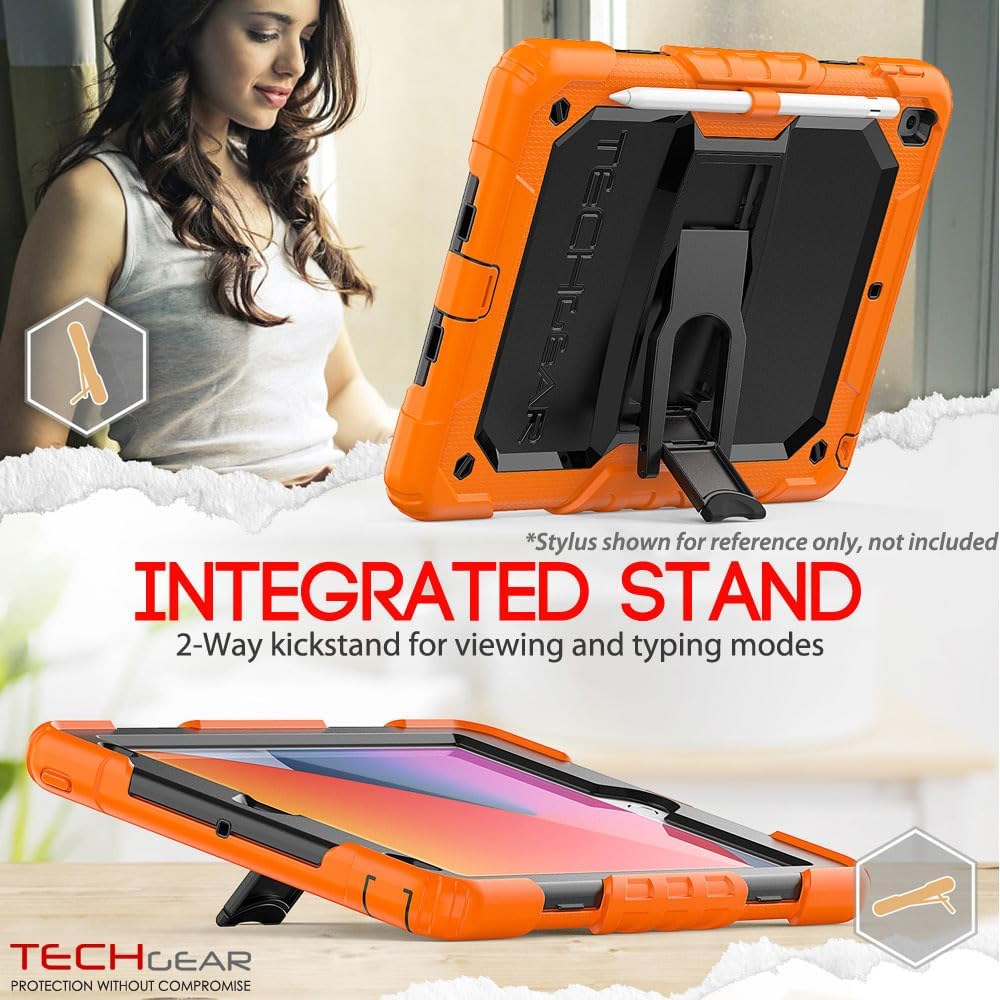 [ArmourSHIELD Case] Full Body Tough Rugged Case with Folding Stand & Screen Protector For Apple iPad 10.2" 2021/2020/2019 [9th/8th/7th Generation]