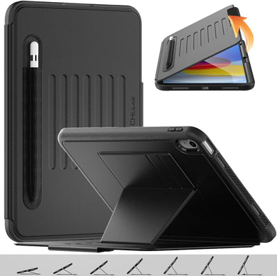 [Enduro Case] Tough Strong Magnetic & Flip Case [Auto Sleep/Wake] Cover with Multi-Angle Stand & Card Slot For Apple iPad 11th & 10th Generation, iPad 2025 / 2022