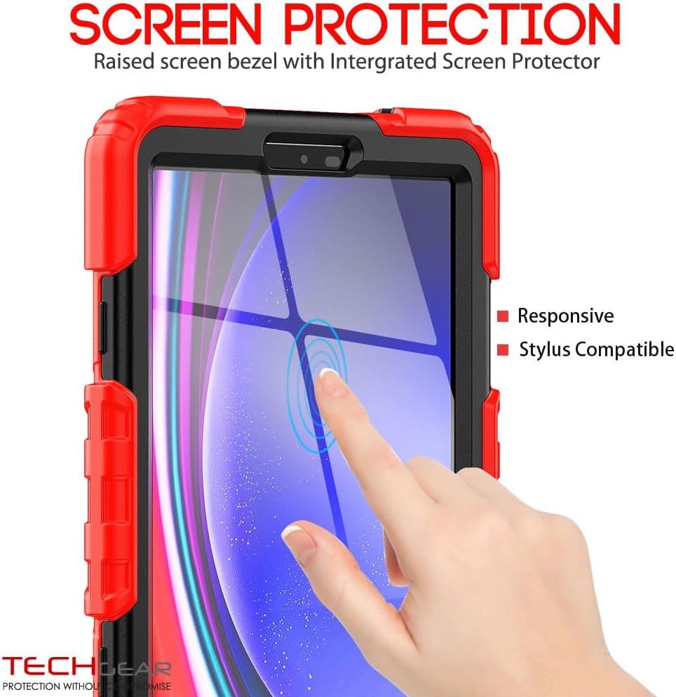 [ArmourSHIELD Case] Full Body Tough Rugged Case with Folding Stand & Screen Protector For Samsung Galaxy Tab A9 8.7" (SM-X110 / SM-X115)