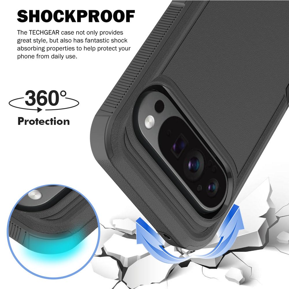 [Tough Armoured] Rugged, Sturdy [Heavy Duty Protection] [Non-Slip] 2-Layer Impact Phone Case for Google 9 Pro XL