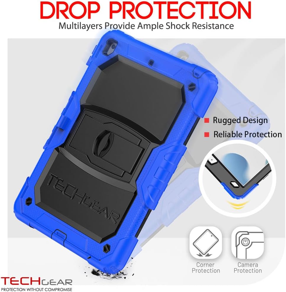 [ArmourSHIELD Case] Full Body Tough Rugged Case with Folding Stand & Screen Protector For Apple iPad 10.2" 2021/2020/2019 [9th/8th/7th Generation]
