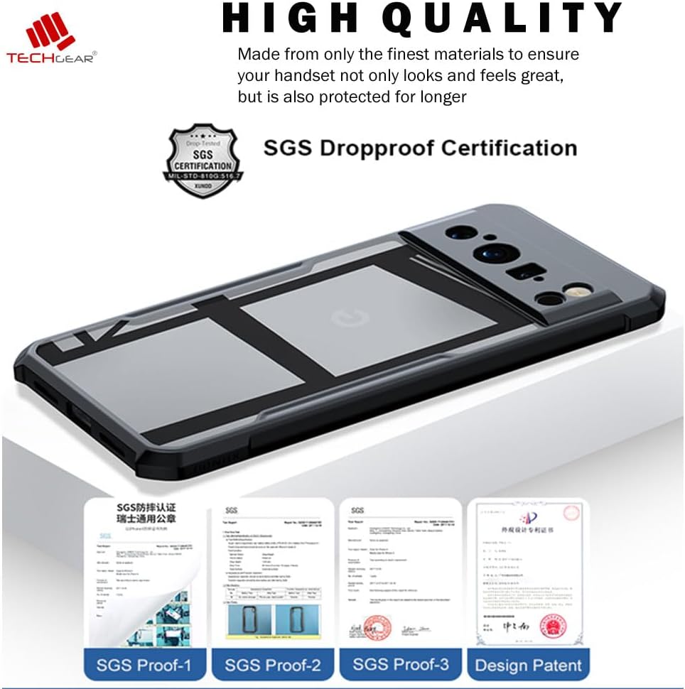 [Fusion Armour Case] Premium Hybrid Tough Heavy Duty, Clear Back, Bumper Case for Google Pixel 8 Pro 5G
