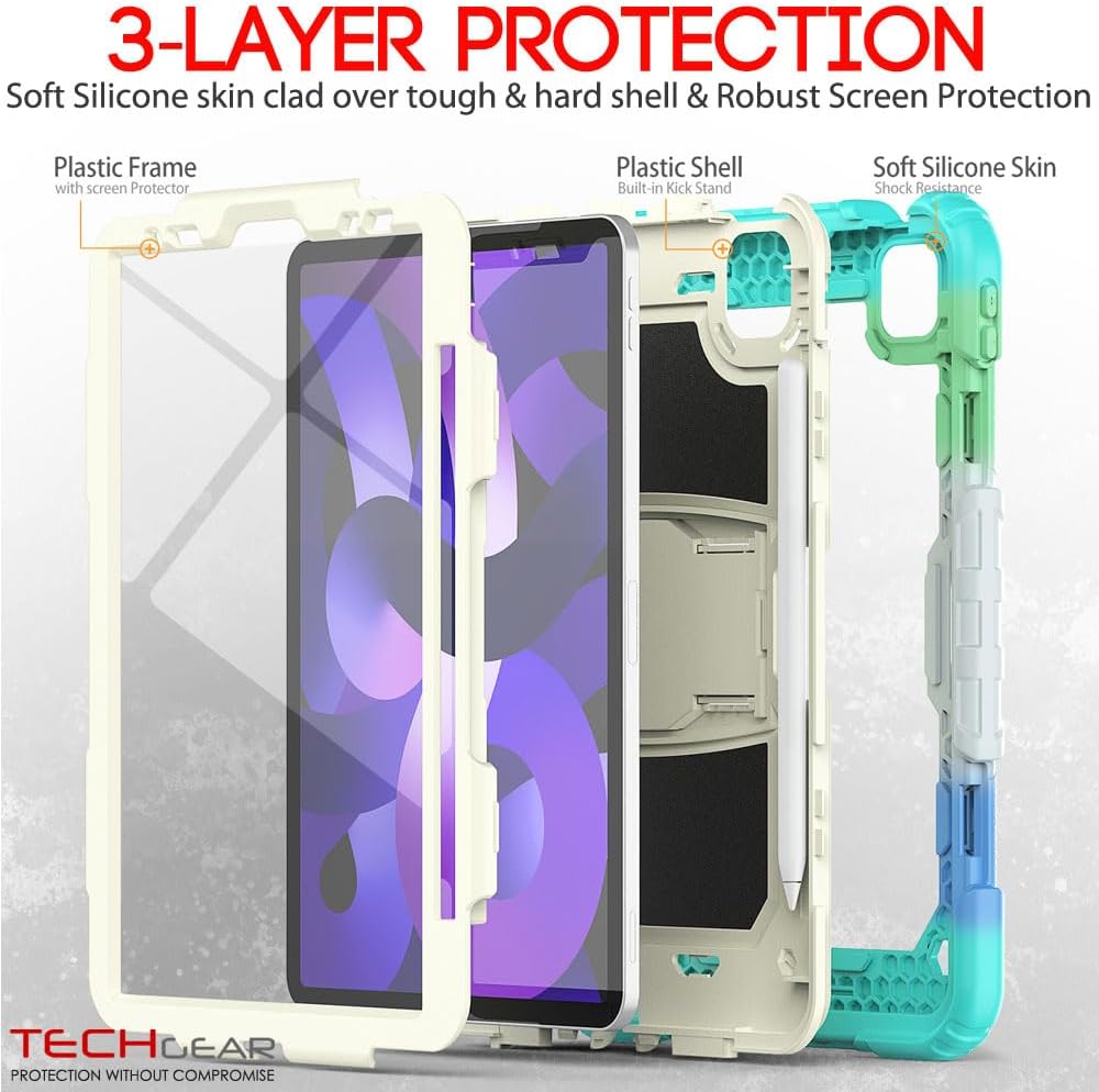 [ArmourSHIELD] Full Body Tough Rugged Case with Folding Stand & Protector For Apple iPad Air 10.9" 4th/5th Gen (2022/20) & iPad Pro 11" 4th/3rd Gen