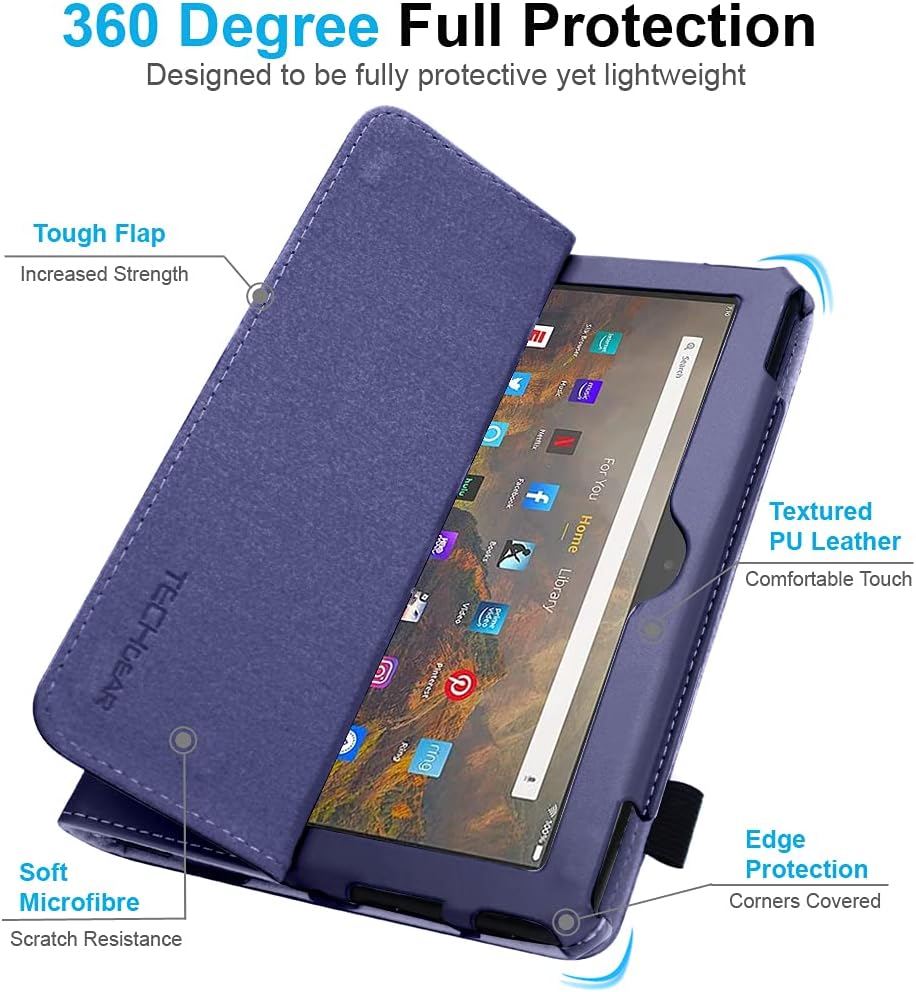 [Folio Case] Smart Cover Stand with Auto Sleep/Wake & Hand Strap for Amazon Fire Max 11" 2023 / 13th Generation