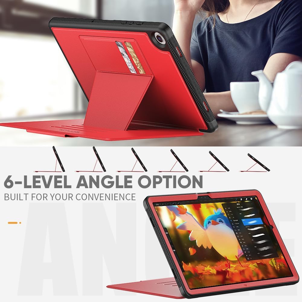 [Enduro Case] Tough Strong Magnetic & Flip Case [Auto Sleep/Wake] Cover with Multi-Angle Stand & Card Slot For Samsung Tab A9 Plus 11" (SM-X210/X215)