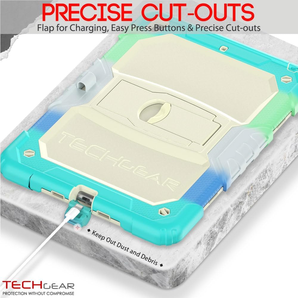 [ArmourSHIELD Case] Full Body Tough Rugged Case with Folding Stand & Screen Protector For Apple iPad 10.2" 2021/2020/2019 [9th/8th/7th Generation]