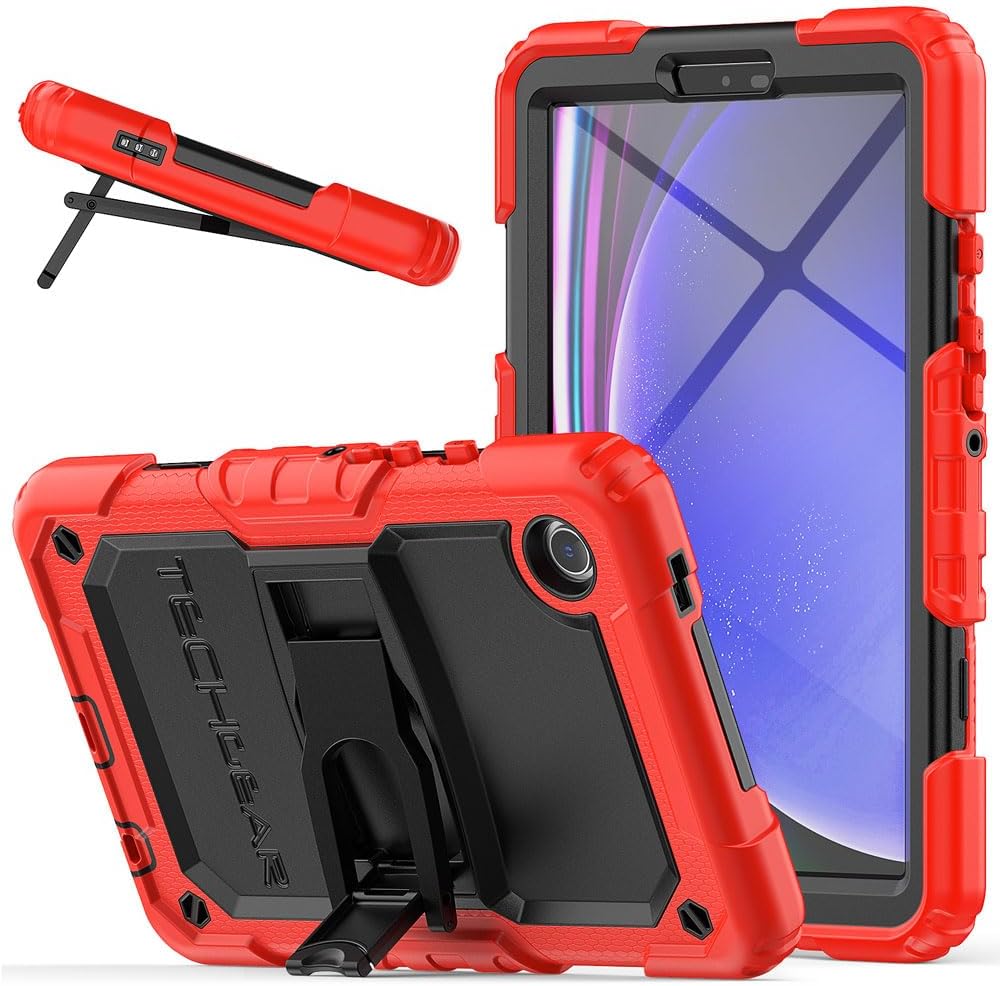 [ArmourSHIELD Case] Full Body Tough Rugged Case with Folding Stand & Screen Protector For Samsung Galaxy Tab A9 8.7" (SM-X110 / SM-X115)