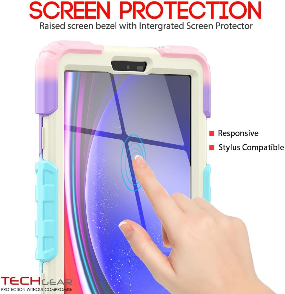 [ArmourSHIELD Case] Full Body Tough Rugged Case with Folding Stand & Screen Protector For Samsung Galaxy Tab A9 8.7" (SM-X110 / SM-X115)