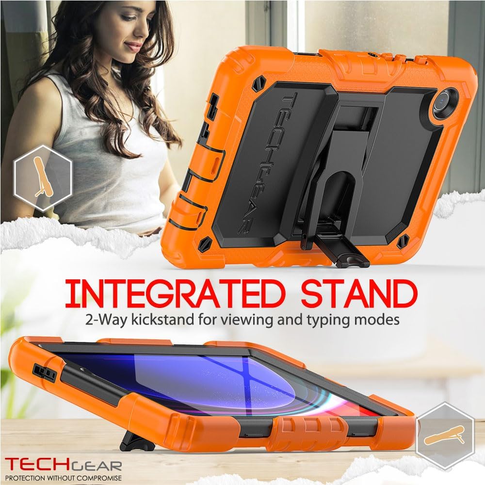 [ArmourSHIELD Case] Full Body Tough Rugged Case with Folding Stand & Screen Protector For Samsung Galaxy Tab A9 8.7" (SM-X110 / SM-X115)