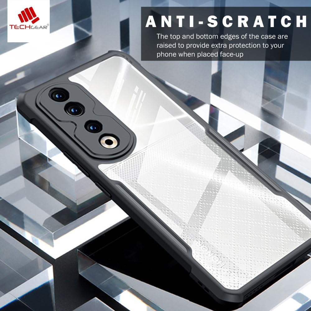 [Fusion Armour Case] Premium Hybrid Tough Heavy Duty, Clear Back, Bumper Case for Honor 90 5G