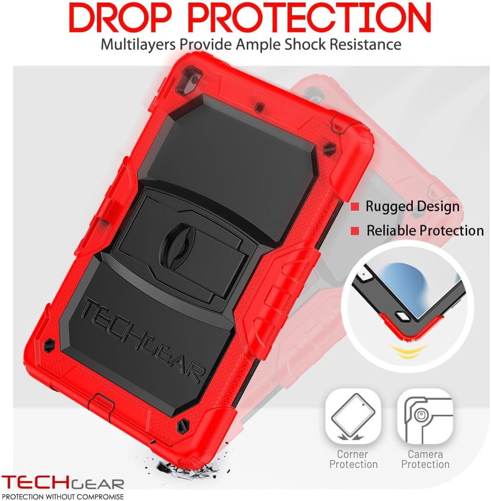 [ArmourSHIELD Case] Full Body Tough Rugged Case with Folding Stand & Screen Protector For Apple iPad 10.2" 2021/2020/2019 [9th/8th/7th Generation]