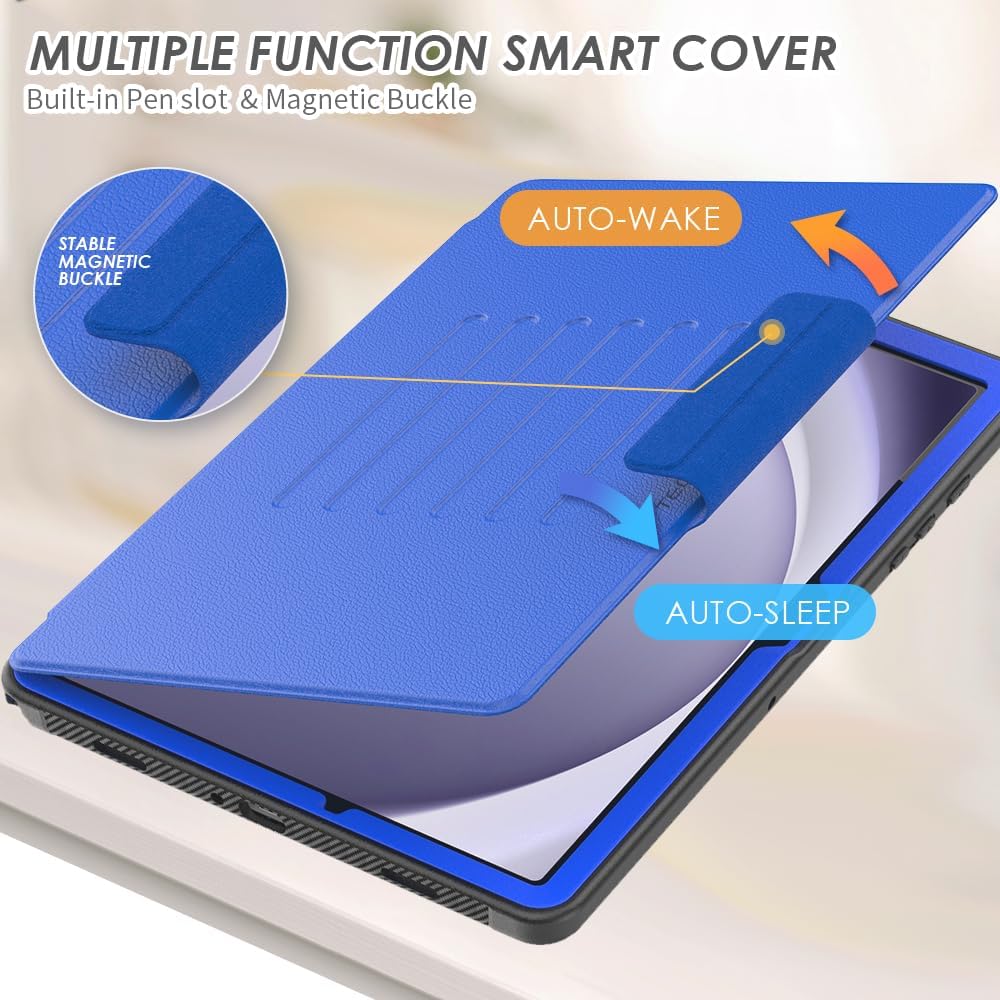 [Enduro Case] Tough Strong Magnetic & Flip Case [Auto Sleep/Wake] Cover with Multi-Angle Stand & Card Slot For Samsung Tab A9 Plus 11" (SM-X210/X215)