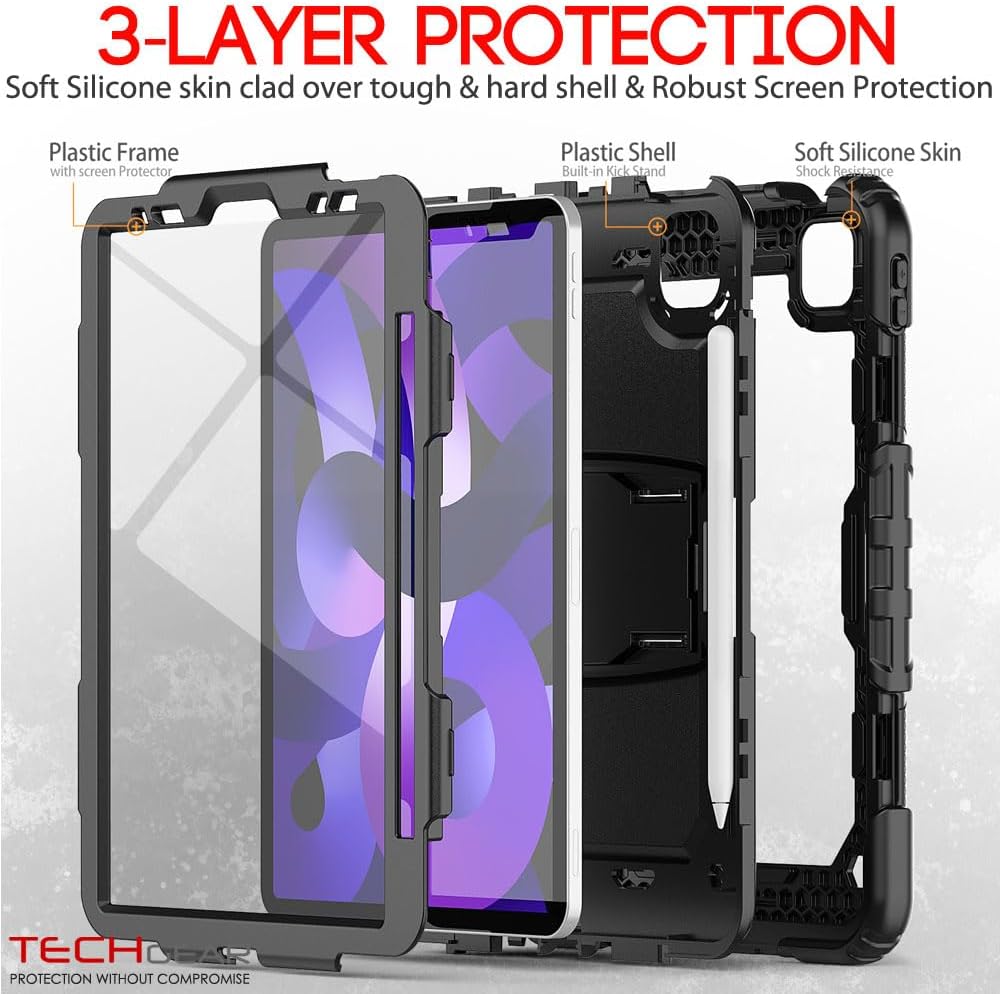 [ArmourSHIELD] Full Body Tough Rugged Case with Folding Stand & Protector For Apple iPad Air 10.9" 4th/5th Gen (2022/20) & iPad Pro 11" 4th/3rd Gen