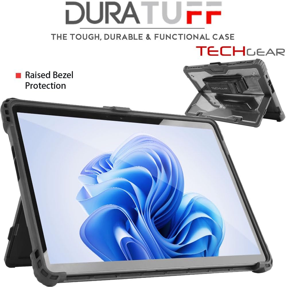 [DuraTUFF Case] Tough Rugged HEAVY DUTY Armour Shockproof Impact Case with Hand Strap, Shoulder Strap & Stand Cover for Microsoft Surface Pro 9
