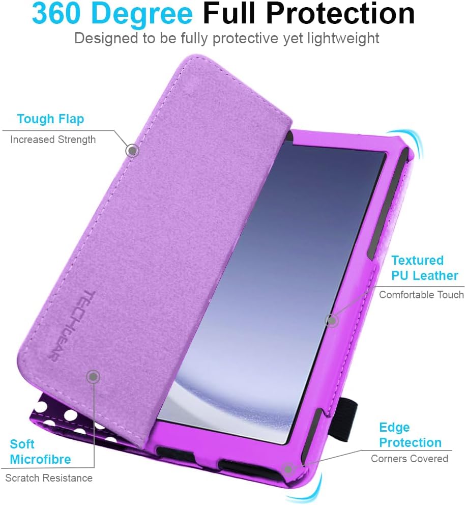 [Folio Case] Smart Cover Stand with Auto Sleep/Wake & Hand Strap for Samsung Galaxy Tab A9 Plus 11" (SM-X210 / SM-X215)
