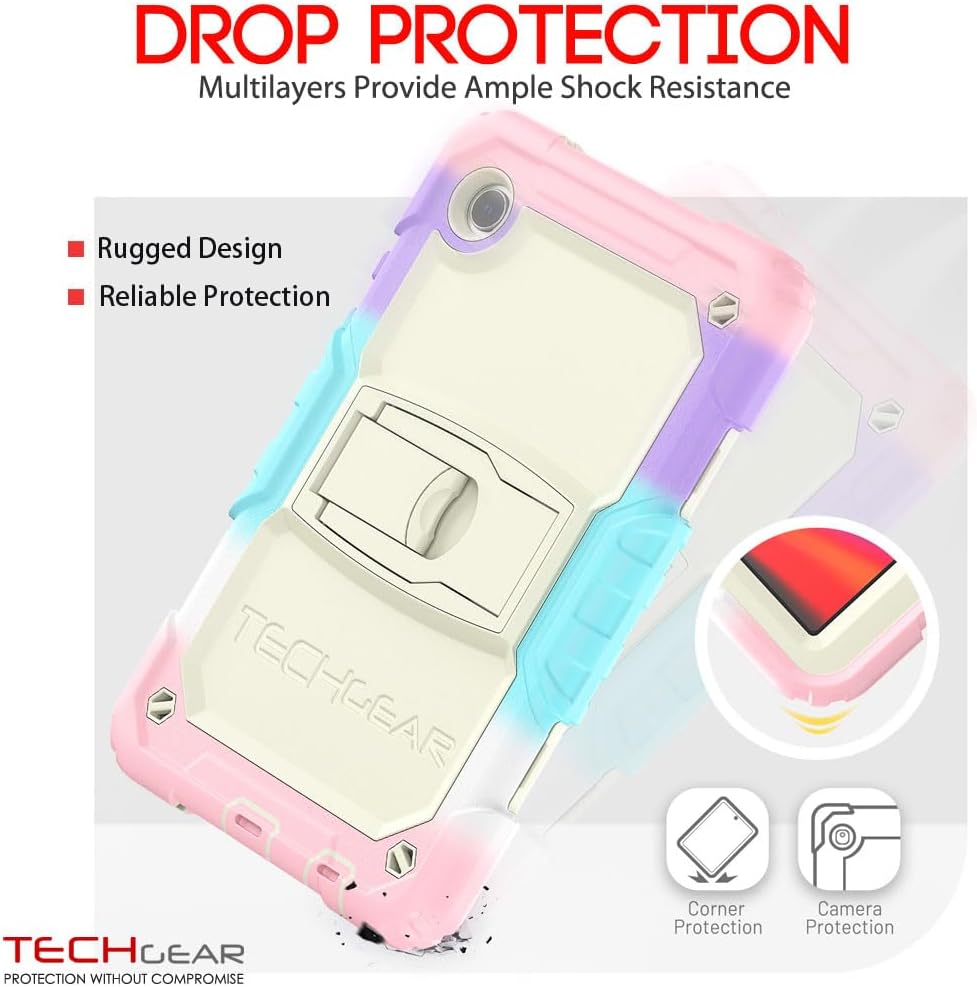 [ArmourSHIELD Case] Full Body Tough Rugged Case with Folding Stand & Screen Protector For Samsung Galaxy Tab A9 8.7" (SM-X110 / SM-X115)