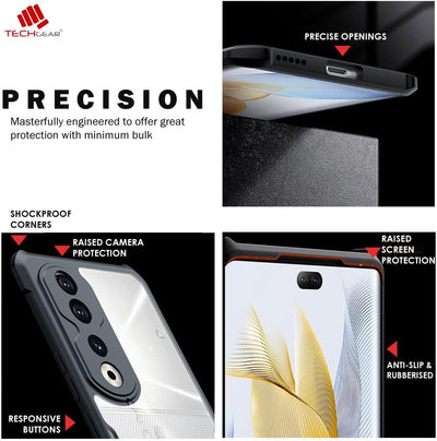 [Fusion Armour Case] Premium Hybrid Tough Heavy Duty, Clear Back, Bumper Case for Honor 90 5G