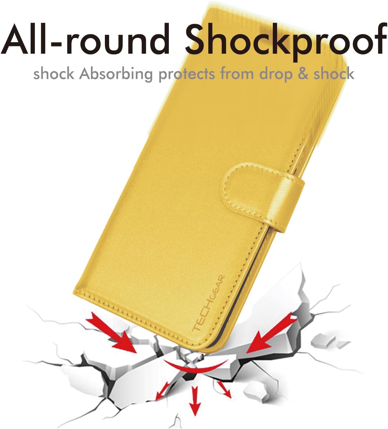 [Leather Wallet Case] Protective Cover with Cash & Card Holder, Stand and Wrist Strap For Samsung Galaxy A25 5G