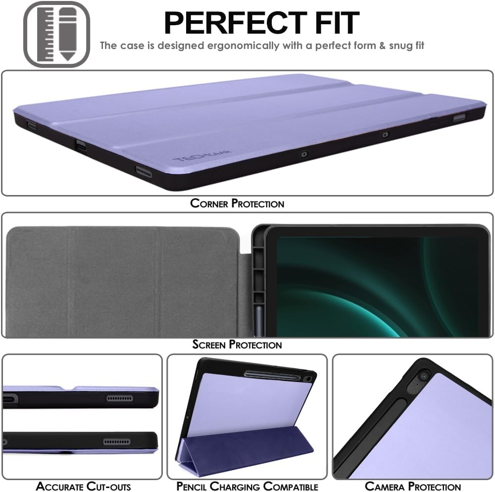 [Smart Case] Slim Stand Cover with Auto Sleep/Wake for Samsung Galaxy Tab S9 FE Plus 12.4" (SM-X610 / SM-X616)