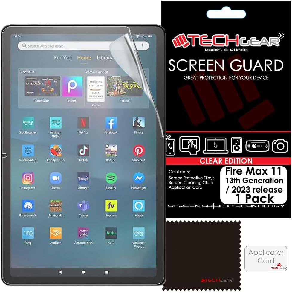 Amazon Fire Max 11 Tablets (2023 / 13th Generation) Clear Film Screen Protectors