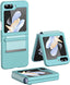 Samsung Galaxy Z Flip 5 Screen Protector Case, Z Flip 5 Case with Stylish Leather Hinge & Metal Trim, Hard PC Shockproof [Screen Protector] Case