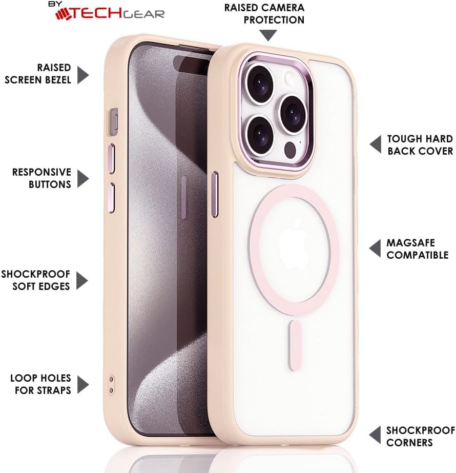 iPhone 15 Pro Max Tough MagSafe Case [Magnetic Fusion] Premium Tough Rugged Protective Case Slim Heavy Duty Protection with Clear Back