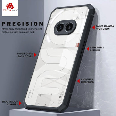 [Fusion Armour Case] Premium Hybrid Tough Heavy Duty, Clear Back, Bumper Case for Nothing Phone 2a