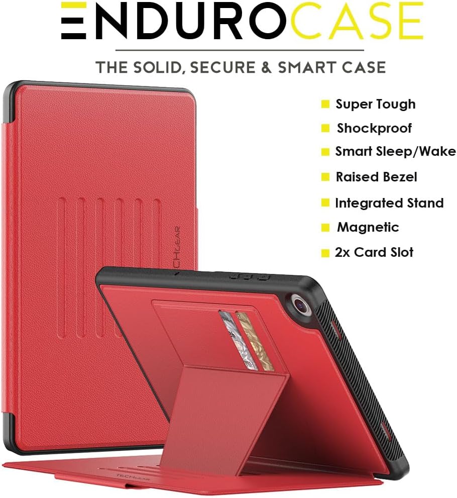 [Enduro Case] Tough Strong Magnetic & Flip Case [Auto Sleep/Wake] Cover with Multi-Angle Stand & Card Slot For Samsung Tab A9 Plus 11" (SM-X210/X215)