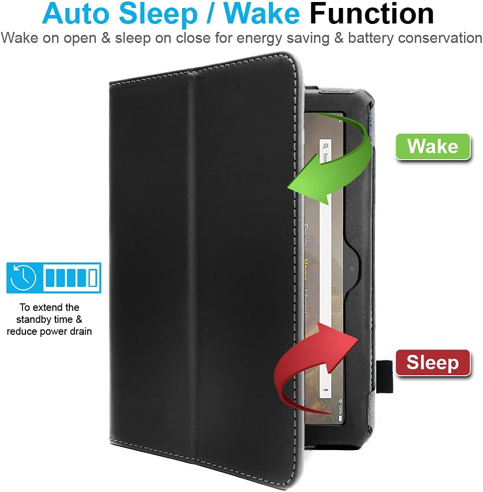 [Folio Case] Smart Cover Stand with Auto Sleep/Wake & Hand Strap for Amazon Fire Max 11" 2023 / 13th Generation