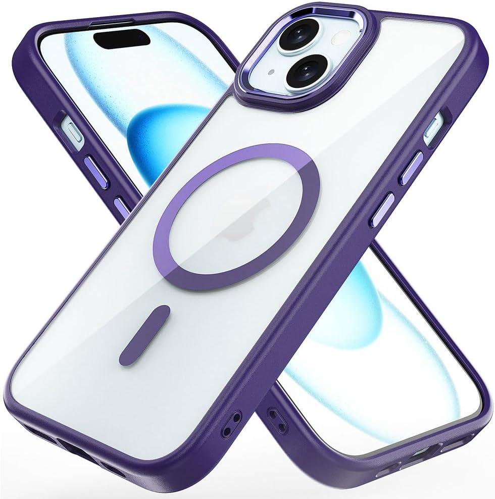 iPhone 15 Plus 6.7" Tough MagSafe Case [Magnetic Fusion] Premium Tough Rugged Protective Case Slim Heavy Duty Protection with Clear Back