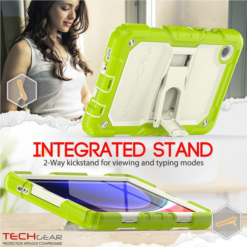 [ArmourSHIELD Case] Full Body Tough Rugged Case with Folding Stand & Screen Protector For Samsung Galaxy Tab A9 8.7" (SM-X110 / SM-X115)