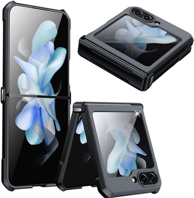 Samsung Galaxy Z Flip 5 Screen Protector & Hinge Case, Premium Fusion Tough Rugged [Hinge Protection Cover] [Screen Protector] Slim Heavy Duty Case