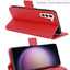 [Leather Wallet Case] Protective Cover with Cash & Card Holder, Stand and Wrist Strap For Samsung Galaxy S24 5G