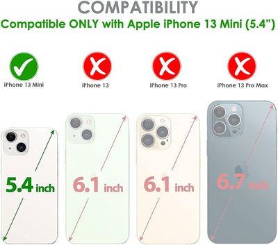 [Fusion HD Case] Shockproof Fused Gel Bumper & Hard Back Slim Clear Cover for iPhone 13 Mini