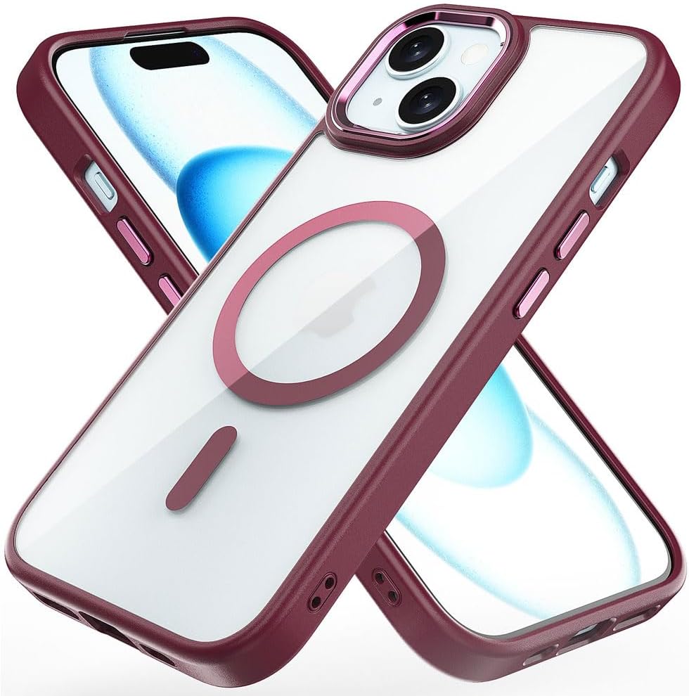 iPhone 15 Plus 6.7" Tough MagSafe Case [Magnetic Fusion] Premium Tough Rugged Protective Case Slim Heavy Duty Protection with Clear Back